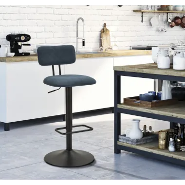 Hoker Barowy LIGHT NAVY 41x47,5x85-106,5 cm (siedzenie 61-83 cm) ZESTAW 2 SZT